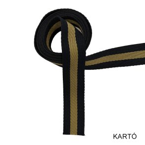 Gjordbnd - Stribet Sort / Guld