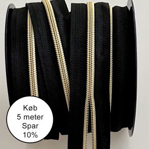 Guldfarvet lynls meterml - 5 meter