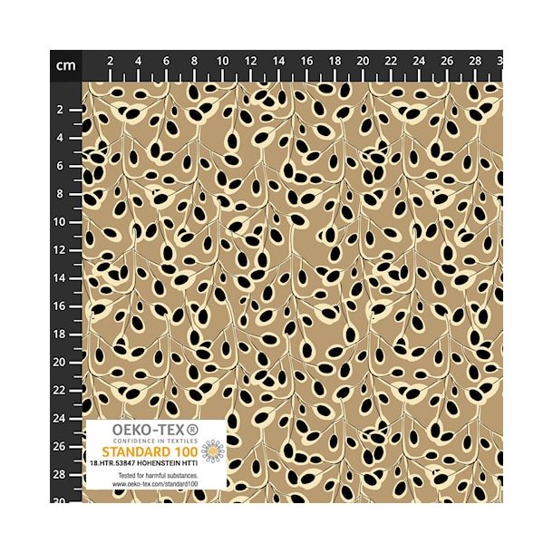 Light &amp; Lush Viscose - Sennepsfarvet med  sort gren mnster