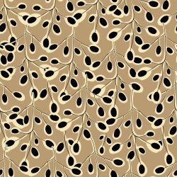 Light &amp; Lush Viscose - Sennepsfarvet med  sort gren mnster