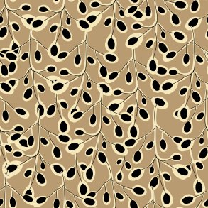 Light & Lush Viscose - Sennepsfarvet med  sort gren mnster