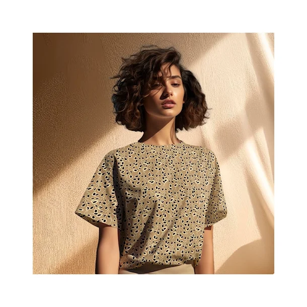 Light &amp; Lush Viscose - Sennepsfarvet med  sort gren mnster