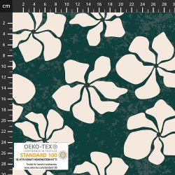 Light &amp; Lush Viscose - Grn med hvide blomster