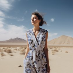 Light &amp; Lush - Viskosestof med akvarelblade