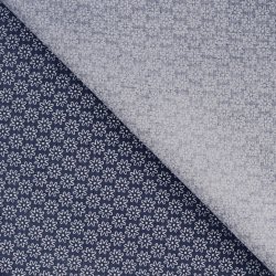 Smblomstret bomuld - Navy