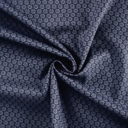 Smblomstret bomuld - Navy