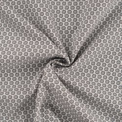 Smblomstret bomuld - Hvid/Sort