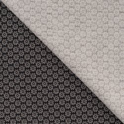 Smblomstret bomuld - Sort/Hvid