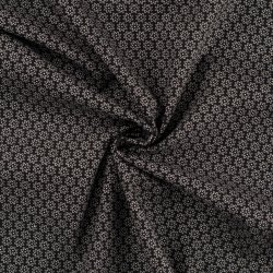 Smblomstret bomuld - Sort/Hvid