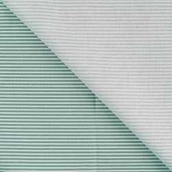 Stribet bomuld - Stvet grn - Hvid 