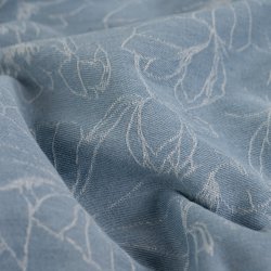 Denim med allover jacquard blomsterm�nster � lys bund
