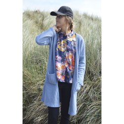 Grov bomulds strik - Himmelbl