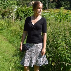 Bomuld med leopardprint- Hvid