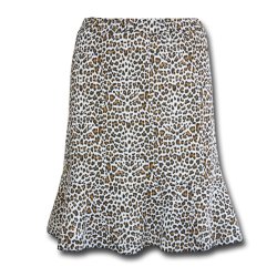 Bomuld med leopardprint- Hvid