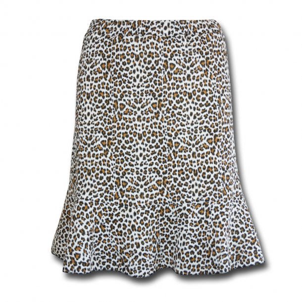 Bomuld med leopardprint- Hvid