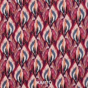 Bomulds satin Abstrakt mnster - Rd