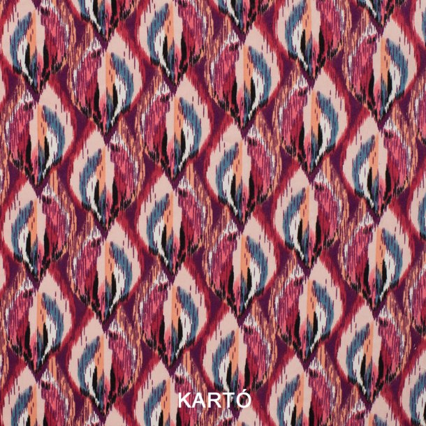 Bomulds satin Abstrakt mnster - Rd