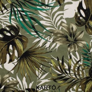 Bomulds satin Palmeblade - Army