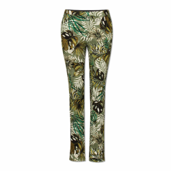 Bomulds satin Palmeblade - Army