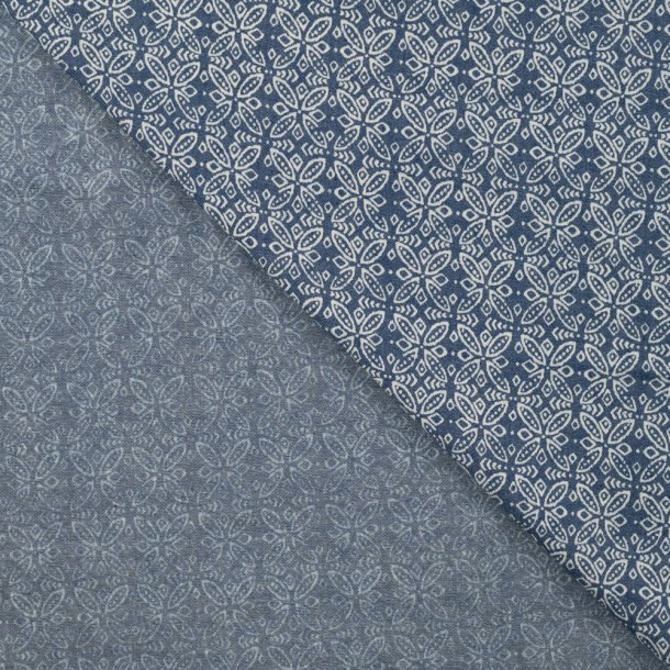Bl� chambray med fint m�nster