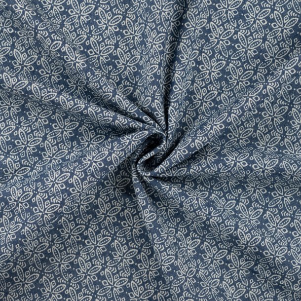 Bl� chambray med fint m�nster