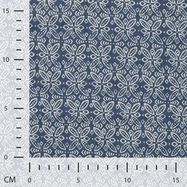 Bl� chambray med fint m�nster