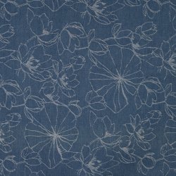 Denim med allover jacquard blomsterm�nster � m�rk bund