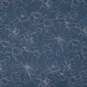 Denim med allover jacquard blomsterm�nster � m�rk bund