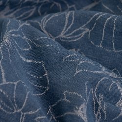 Denim med allover jacquard blomsterm�nster � m�rk bund