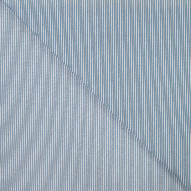 M�lkedrenge stribet denim - Lyse bl�