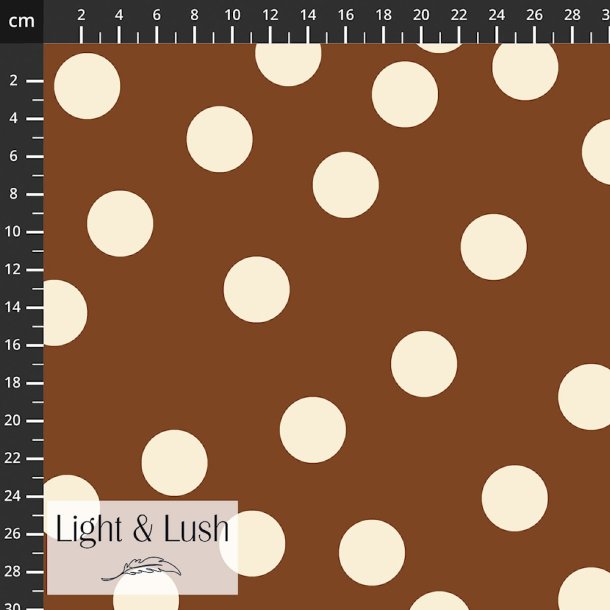 Bomuldspoplin med offwhite prikker fra Light &amp; Lush