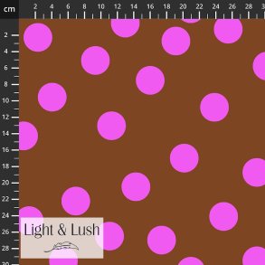 Bomuldspoplin med syrenfarvet prikker fra Light & Lush