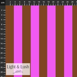Bomuldspoplin fra Light &amp; Lush � brun og fuchiafarvet striber