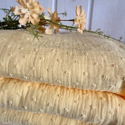 Bomuld med dupper  - Lys Gul