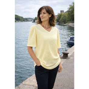 Bomuld med dupper  - Lys Gul