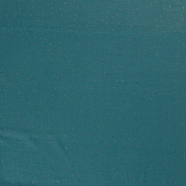 Muslin med guld - Petrol