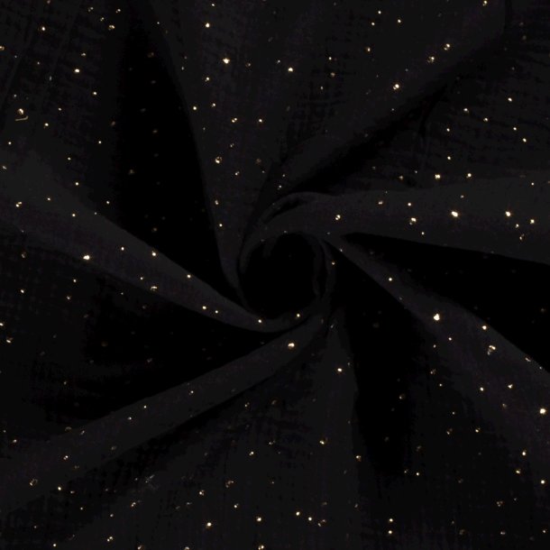 Coco crossbody taske DIY - Sort quilt med guld prikker