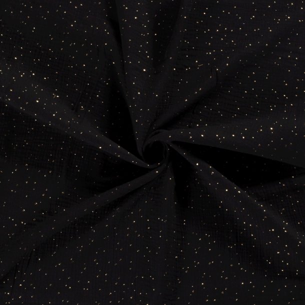 Muslin med guld - Sort