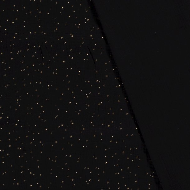 Muslin med guld - Sort