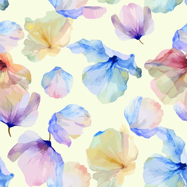 Fastvvet viscose - Stort blomstermnster
