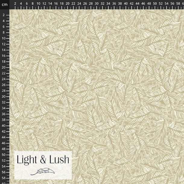 Viskose med fint bladprint fra Light &amp; Lush