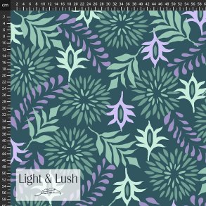 Light &Lush Viscose - Gr�n/Lilla Print