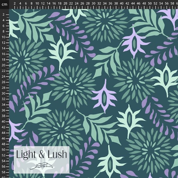 Light &Lush Viscose - Gr�n/Lilla Print