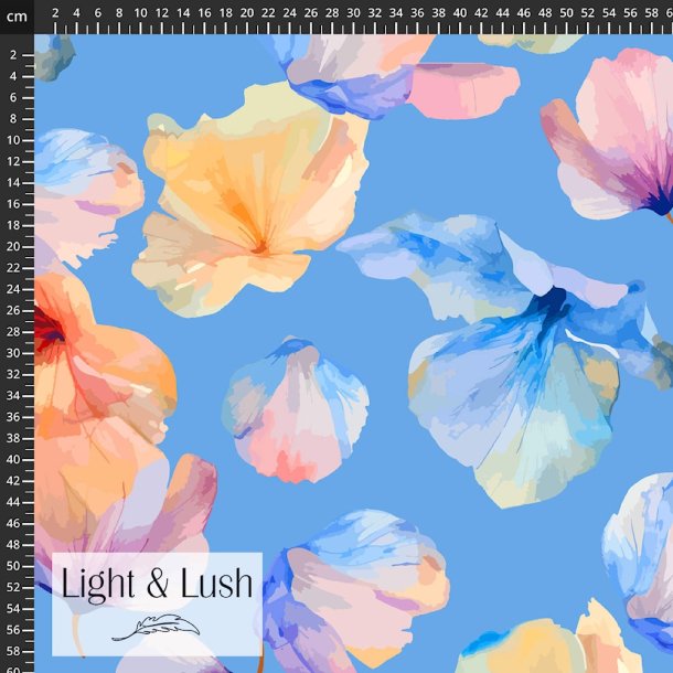 Light &amp; Lush - Bl� viscose med blomsterprint