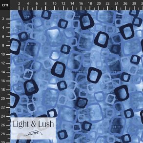 Light & Lush viscose med grafisk print � bl� nuancer