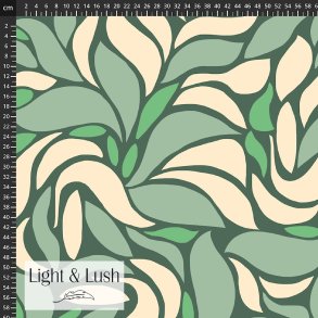 Viskose med stort bladprint fra Light & Lush