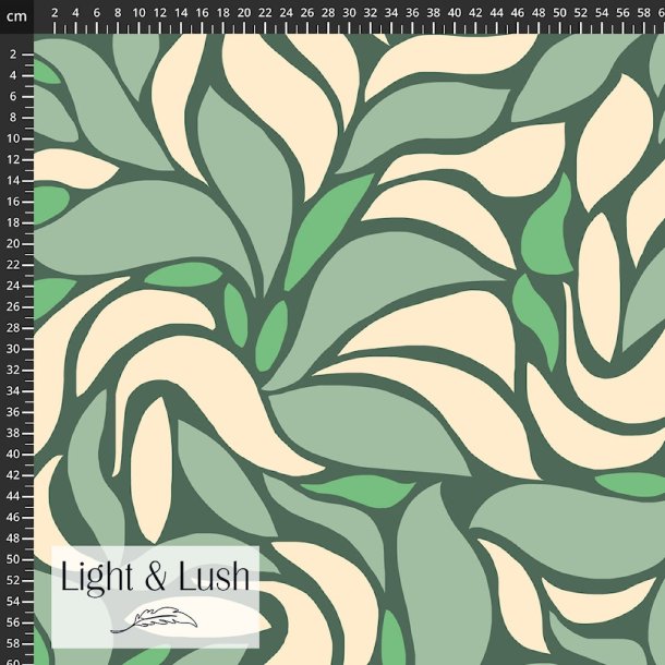Viskose med stort bladprint fra Light &amp; Lush
