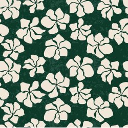 Light &amp; Lush Viscose - Grn med hvide blomster