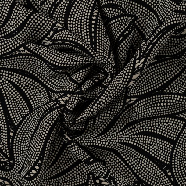 EcoVero Viscose Twill � Bladprint med prikker 
