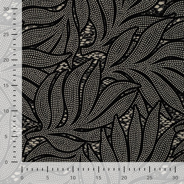 EcoVero Viscose Twill � Bladprint med prikker 